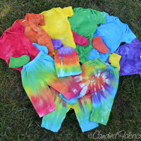 Lots of Baby Clothes Dyed in Bright Colors
