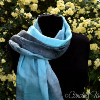 Custom Hand Dyed Scarf in Turquoise and Grey